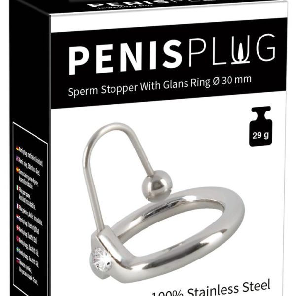PenisPlug Sperm Stopper with Glans Ring