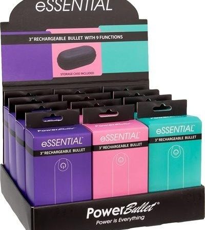 Essential 3" Rechargeable Bullet 12 Piece Countert Display