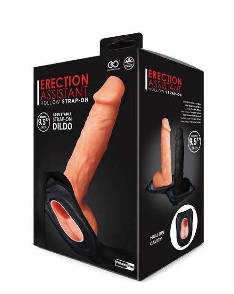 Erection Assistant Hollow Strap On 9.5" Flesh
