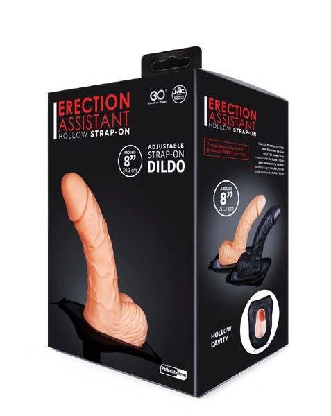 Erection Assistant Hollow Strap On 8" Flesh