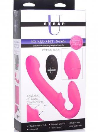 Strap U 10X Ergo-Fit G-Pulse Inflatable & Vibrating Strapless Strap-On...