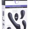Strap U 10X Mighty Rider Vibrating Strapless Strap-on - Black