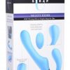 Strap U 10X Mighty Rider Vibrating Silicone Strapless Strap-on - Blue