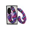 Colourful Camo Tandem Remote Control Strapless Strapon Blue